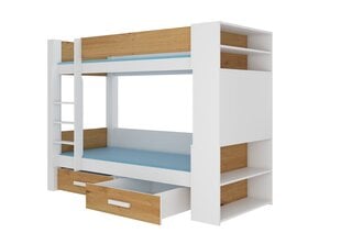 Кровать двухъярусная Adrk Furniture Garet, 80x180 см, белый/коричневый цвет цена и информация | Детские кровати | hansapost.ee