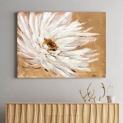 Масляная картина 90x120cm, белый цветок цена и информация | Настенные деревянные декорации | hansapost.ee