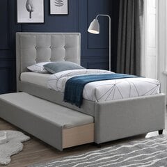 Кровать OSWALDO 90x200см, с двумя матрасами HARMONY UNO, платиново-серый цена и информация | Кровати | hansapost.ee