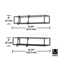 2-riiulikomplekt Umbra Cubiko, must hind ja info | Umbra Elutoamööbel | hansapost.ee