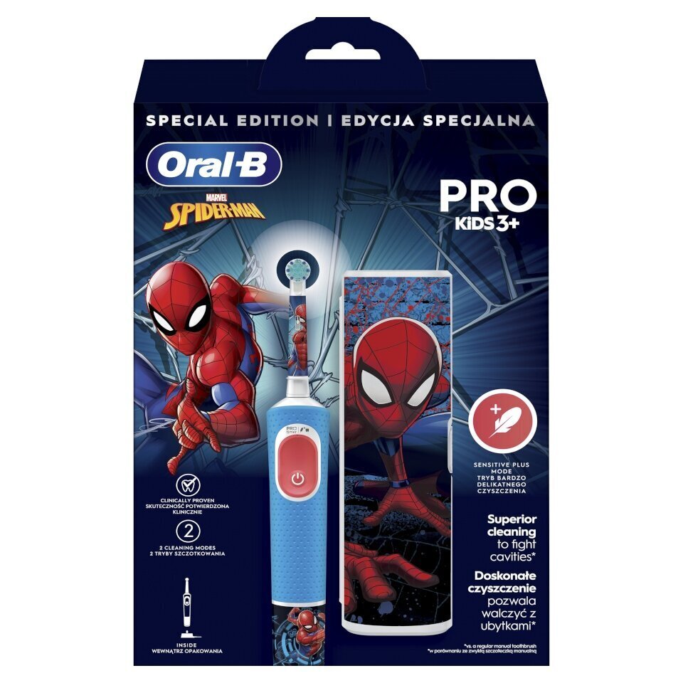 Oral-B Vitality Pro Kids 3+ Spiderman + Travel Case hind ja info | Elektrilised hambaharjad | hansapost.ee