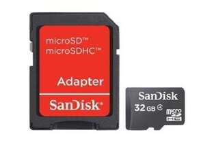 SanDisk Micro SD + Adapter 32 GB hind ja info | Mälukaardid mobiiltelefonidele | hansapost.ee