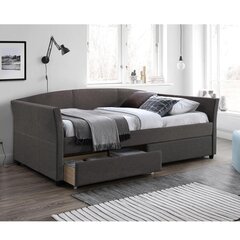 Кровать GENESIS с матрасом HARMONY TOP (86861) 90x200см, с 2-ящиками, обивка из мебельного текстиля, цвет: серый цена и информация | Кровати | hansapost.ee