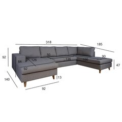 Угловой диван HARALD RC серый цена и информация | Угловые диваны | hansapost.ee