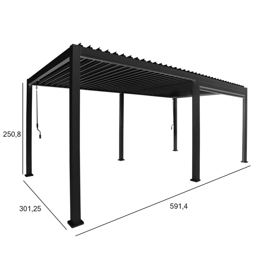 Varikatus Mirador, 3x6xH2,5m, tumehall hind ja info | Varikatused ja aiatelgid | hansapost.ee