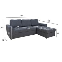 Угловой диван-кровать INGMAR серый цена и информация | Угловые диваны | hansapost.ee