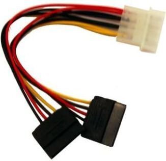 Sata (CC-PSU-1), Molex - 2 x Sata , 15 cm hind ja info | Juhtmed ja kaablid | hansapost.ee