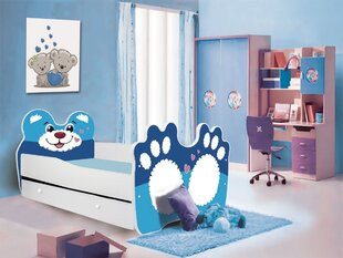 Lastevoodi Adrk Furniture Bear, 80x160 cm, valge/sinine hind ja info | Lastevoodid | hansapost.ee