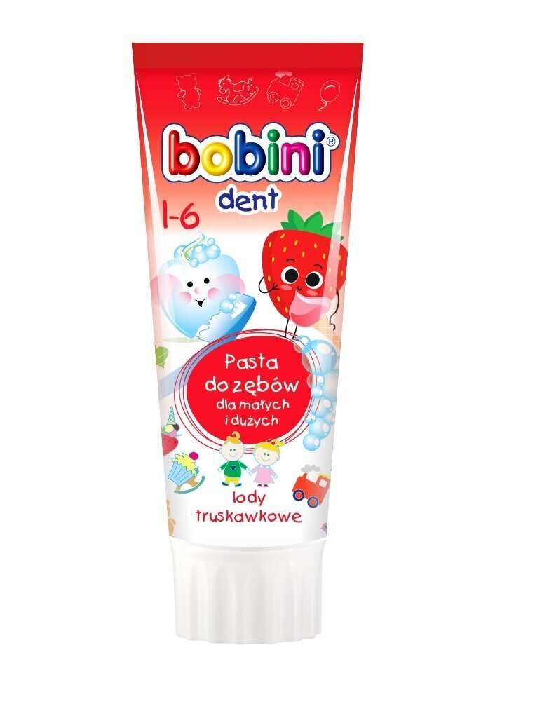 Laste hambapasta Bobini Dent Strawberry Ice Cream, 75 ml цена и информация | Hambaharjad, hampapastad ja suuloputusvedelikud | hansapost.ee