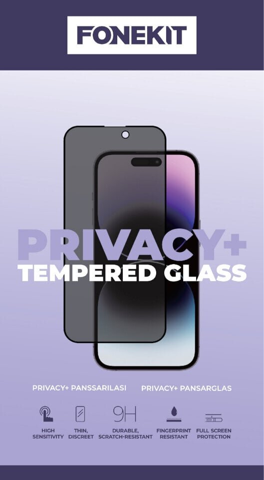 FoneKit 9H Privacy+ Tempered Glass 6438148047443 цена и информация | Ekraani kaitseklaasid ja kaitsekiled | hansapost.ee