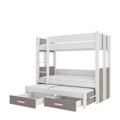 Narivoodi Adrk Furniture Artema koos madratsitega, 80x180 cm, valge/pruun hind ja info | Lastevoodid | hansapost.ee