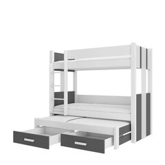 Кровать двухъярусная Adrk Furniture Artema с матрасами, 80х180 см, белый/серый цвет цена и информация | Детские кровати | hansapost.ee