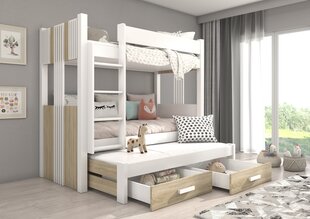 Кровать двухъярусная ADRK Furniture Artema 90x200 см, белый/коричневый цвет цена и информация | Детские кровати | hansapost.ee