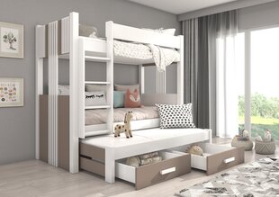 Кровать двухъярусная Adrk Furniture Artema, 90x200 см, белый/коричневый цвет цена и информация | Детские кровати | hansapost.ee
