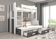 Narivoodi Adrk Furniture Artema, 90x200 cm, valge/hall цена и информация | Lastevoodid | hansapost.ee