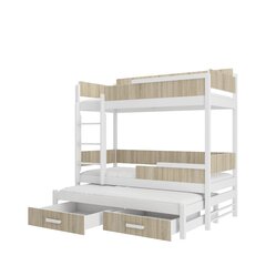 Narivoodi Adrk Furniture Queen koos madratsitega, 90x200 cm, valge/pruun цена и информация | Детские кровати | hansapost.ee