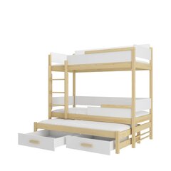 Кровать двухъярусная ADRK Furniture Queen, 90x200 см, белый/коричневый цвет цена и информация | Детские кровати | hansapost.ee