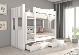 Кровать двухъярусная ADRK Furniture Arta 90x200 см, белый цвет цена и информация | Детские кровати | hansapost.ee