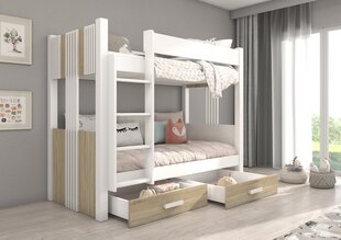 Кровать двухъярусная ADRK Furniture Arta, 80х180 см, белый/коричневый цвет цена и информация | Детские кровати | hansapost.ee