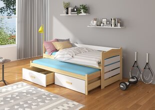 Lastevoodi ADRK Furniture Tiarro, 80x180 cm, valge/pruun цена и информация | Детские кровати | hansapost.ee