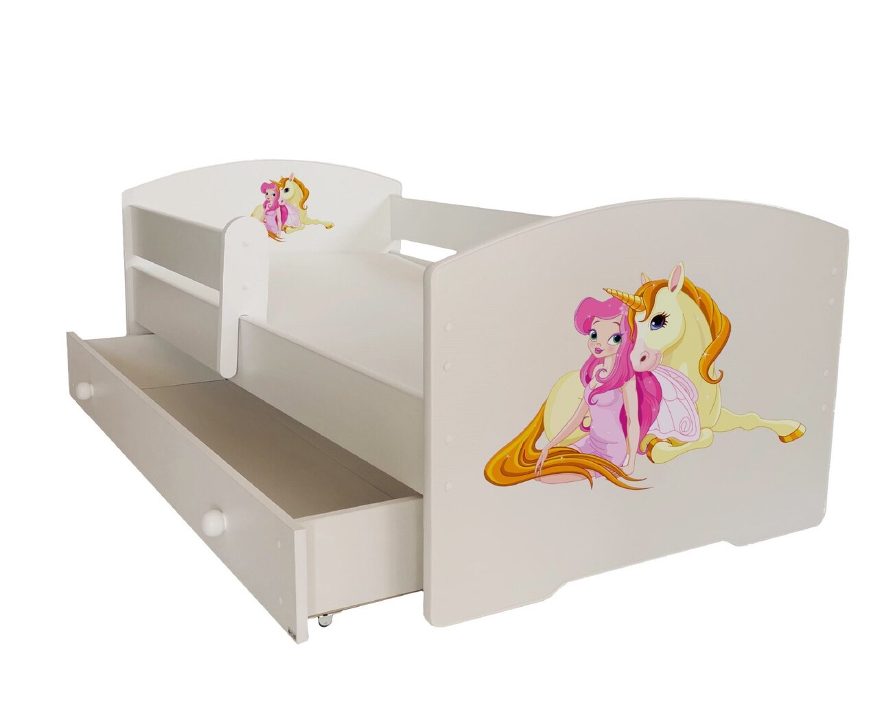 Lastevoodi ADRK Furniture Pepe Girl with unicorn, 70x140 cm, erinevad värvid hind ja info | Lastevoodid | hansapost.ee