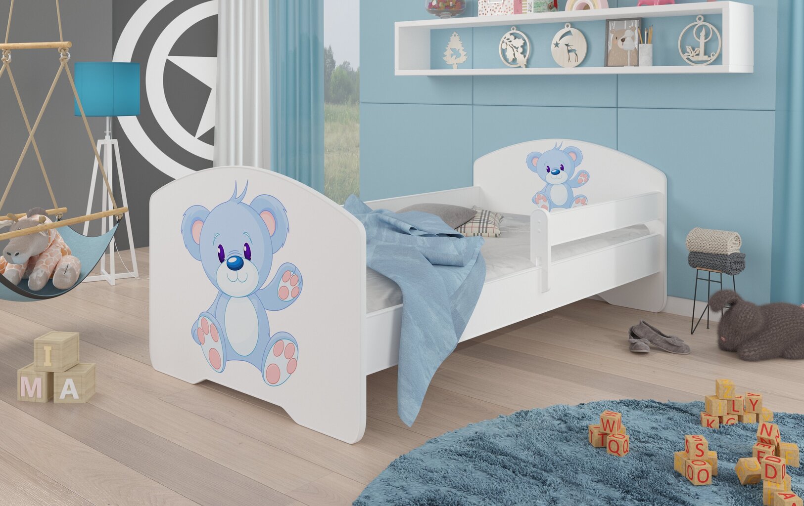 Lastevoodi ADRK Furniture Pepe blue Bear, 70x140 cm, erinevad värvid цена и информация | Lastevoodid | hansapost.ee