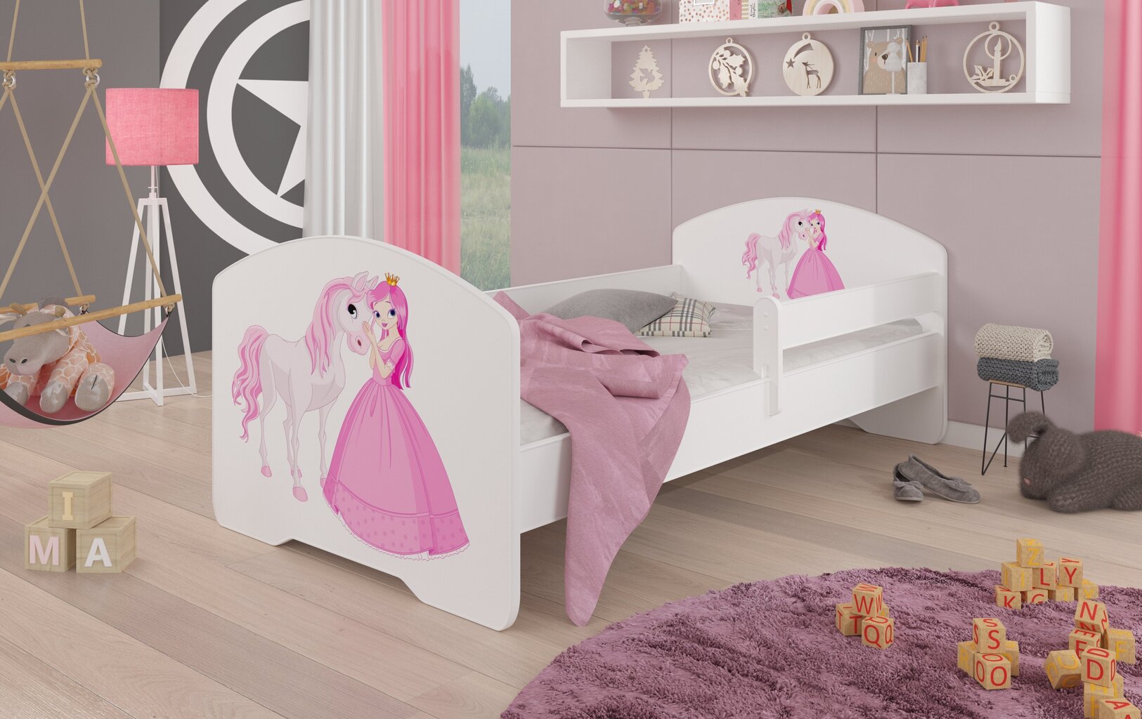 Lastevoodi ADRK Furniture Pepe Princess and horse, 70x140 cm, erinevad värvid цена и информация | Lastevoodid | hansapost.ee