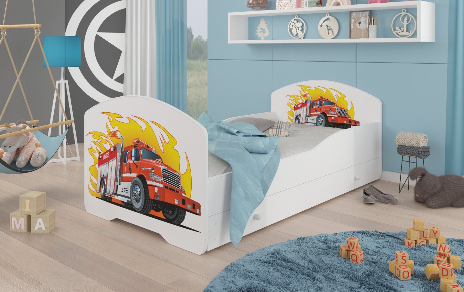 Lastevoodi ADRK Furniture Pepe Fire truck, 70x140 cm, erinevad värvid hind ja info | Lastevoodid | hansapost.ee