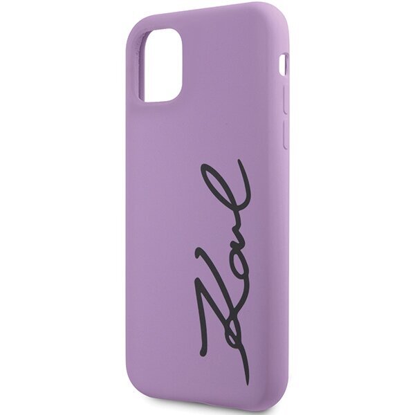 Karl Lagerfeld KLHCN61SKSVGU iPhone 11 | XR 6.1" purpurowy|purple hardcase Silicone Signature цена и информация | Telefonide kaitsekaaned ja -ümbrised | hansapost.ee