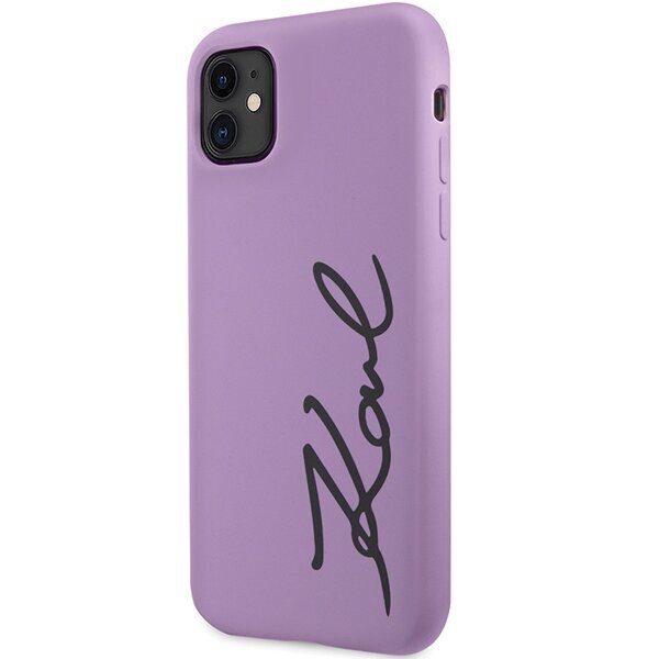 Karl Lagerfeld KLHCN61SKSVGU iPhone 11 | XR 6.1" purpurowy|purple hardcase Silicone Signature цена и информация | Telefonide kaitsekaaned ja -ümbrised | hansapost.ee