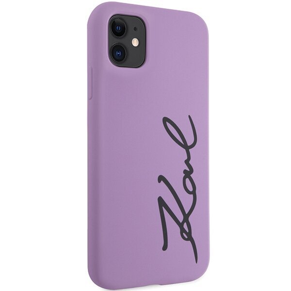 Karl Lagerfeld KLHCN61SKSVGU iPhone 11 | XR 6.1" purpurowy|purple hardcase Silicone Signature hind ja info | Telefonide kaitsekaaned ja -ümbrised | hansapost.ee