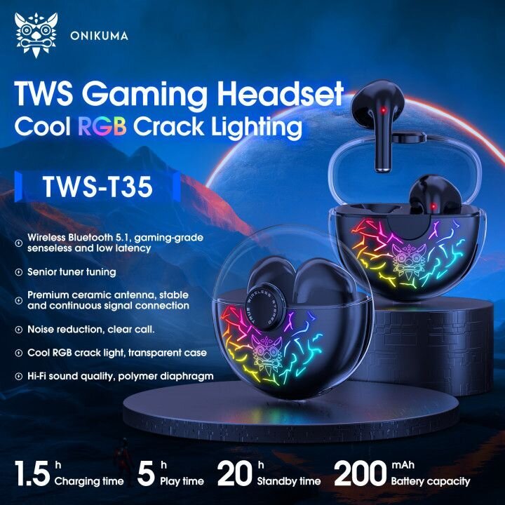 Onikuma T35 Gaming TWS hind ja info | Kõrvaklapid | hansapost.ee