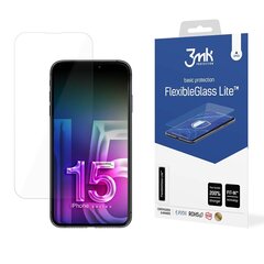 Защитное стекло для телефона Apple iPhone 15 - 3mk FlexibleGlass Lite™ screen protector цена и информация | Защитные пленки для телефонов | hansapost.ee