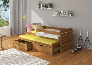 Lastevoodi ADRK Furniture Tomi koos küljekaitsega, 80x180 cm, pruun цена и информация | Детские кровати | hansapost.ee