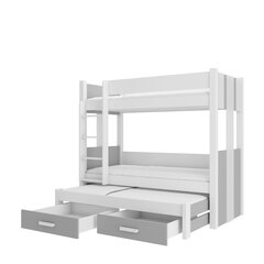 Кровать двухъярусная ADRK Furniture Artema 80x180 см, белый/серый цвет цена и информация | Детские кровати | hansapost.ee