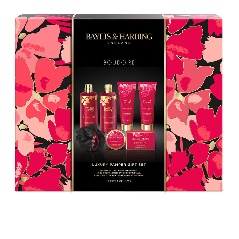 Kinkekomplekt naistele Baylis & Harding Boudiore Cherry Blossom Luxury Keepsake Bathing Treat Box, 7-osaline hind ja info | Dušigeelid, õlid | hansapost.ee