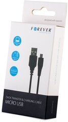 Универсальный микро USB кабель данных и заряда Forever, 3 м, черный цена и информация | Кабели для телефонов | hansapost.ee