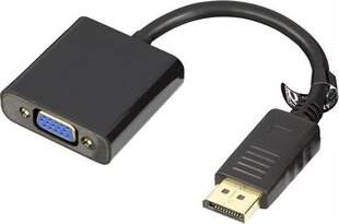 Deltaco DP-VGA7-K, DisplayPort, VGA, 0.2m hind ja info | Juhtmed ja kaablid | hansapost.ee