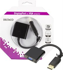 Deltaco DP-VGA7-K, DisplayPort, VGA, 0.2m hind ja info | Juhtmed ja kaablid | hansapost.ee