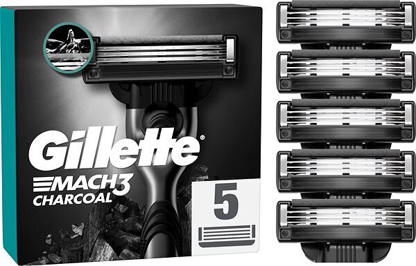 Žiletiterad Gillette Mach3 Charcoal, 5 tk. цена и информация | Raseerimisvahendid | hansapost.ee