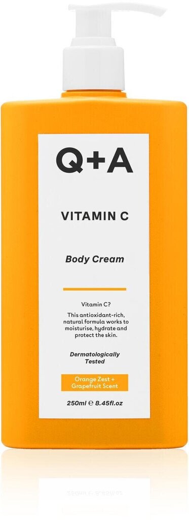 Kehakreem c-vitamiiniga Q+A Vitamin C Body Cream, 250 ml hind ja info | Kehakreemid, kehaõlid ja losjoonid | hansapost.ee