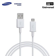 Andmete ja laadimise kaabel Samsung ECB-DU4EWE Universaalne Micro USB 2.0 1.5m, valge (OEM) hind ja info | Mobiiltelefonide kaablid | hansapost.ee