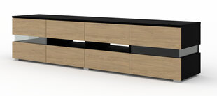 Tv-laud koos Led valgustusega Viper, 186 cm, must hind ja info | Televiisori alused | hansapost.ee
