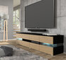 Tv-laud koos Led valgustusega Viper, 186 cm, must цена и информация | Televiisori alused | hansapost.ee