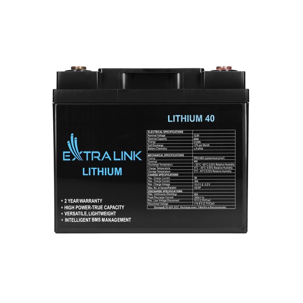 Aku Extralink LiFePo4 40Ah 12,8V, Bms цена и информация | Autoakud | hansapost.ee