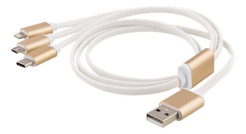 Epzi USB-MULTI10, USB C, Lightining, Micro USB, 1m hind ja info | Mobiiltelefonide kaablid | hansapost.ee