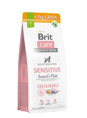 Корм Brit Care Sensitive для взрослых и детей, 12+2 кг цена и информация | Сухой корм для собак | hansapost.ee
