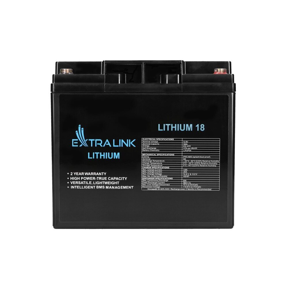 Aku Extralink LiFePo4 18Ah 12,8V, Bms цена и информация | Autoakud | hansapost.ee