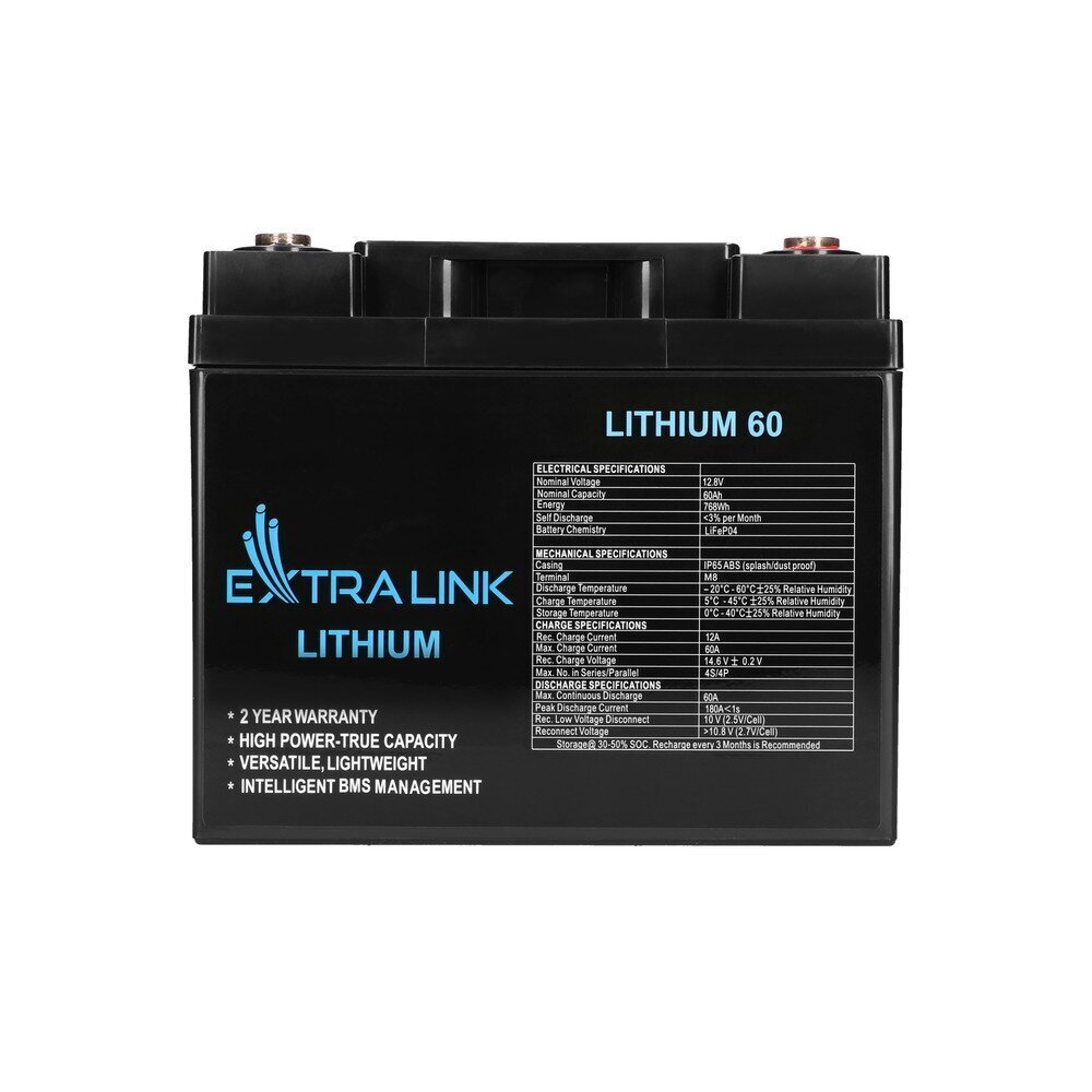 Aku Extralink LiFePo4 60Ah 12.8V, Bms hind ja info | Autoakud | hansapost.ee