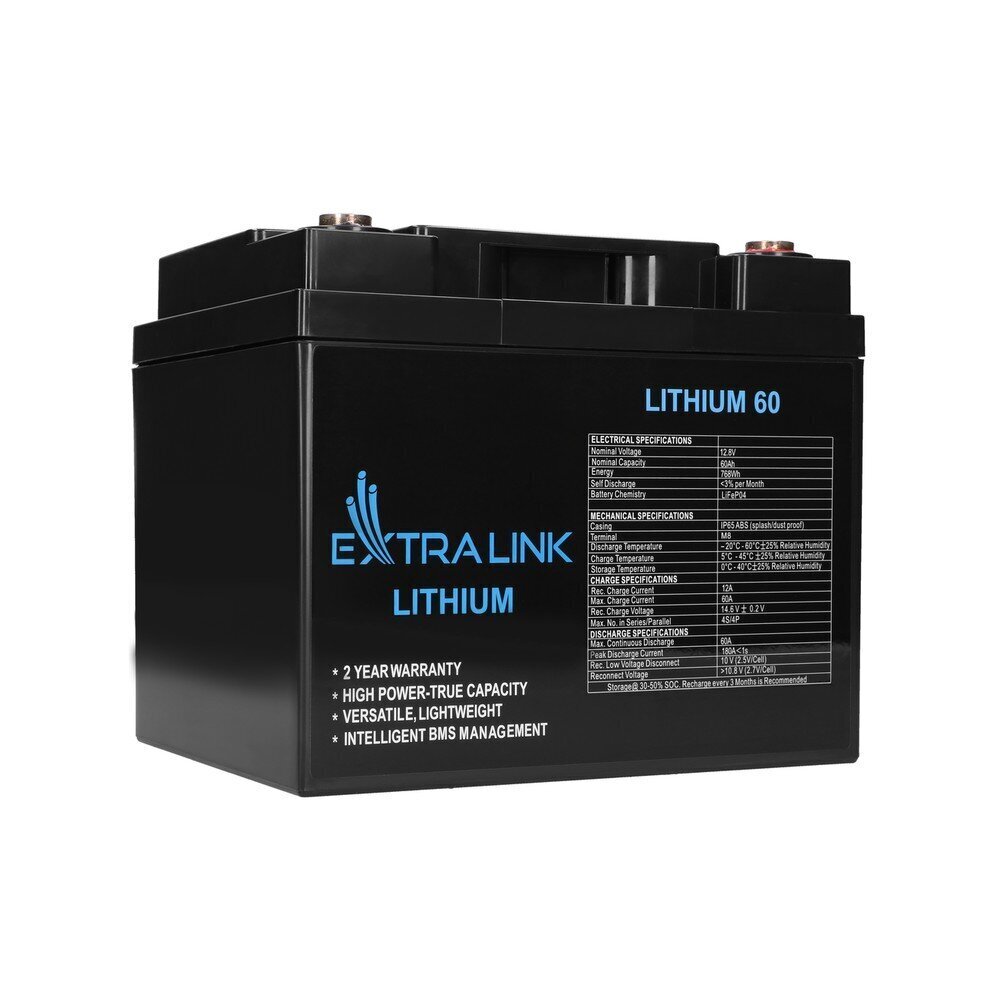 Aku Extralink LiFePo4 60Ah 12.8V, Bms hind ja info | Autoakud | hansapost.ee